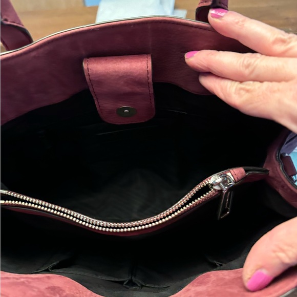 Rebecca Minkoff wine brushed leather handbag. 10x13 - Picture 2 of 3